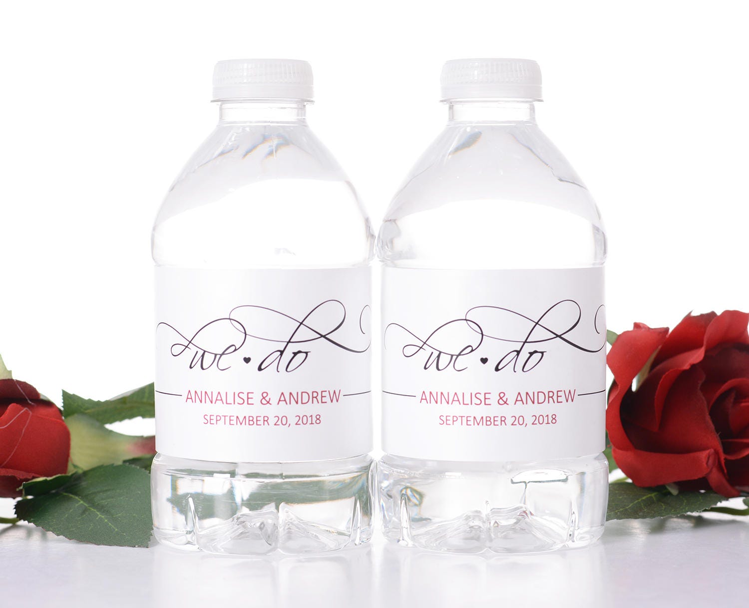We Do Wedding Water Bottle Labels - Elegant Waterproof For Weddings Stickers #wdiw-209