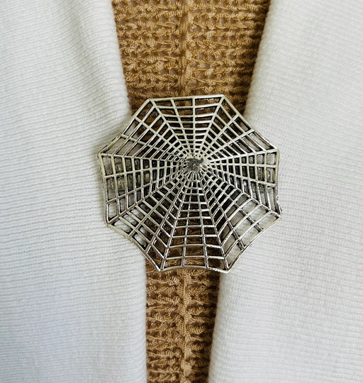 Sweater Clips Silver Spider Web Cardigan Clasp Clip Guard Gift Gifts For Her By Fabulici