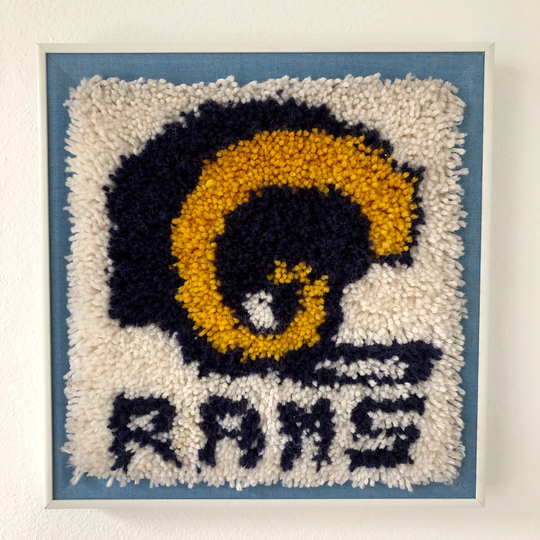 Vintage Rams Logo Latch Hook Framed Wall Art