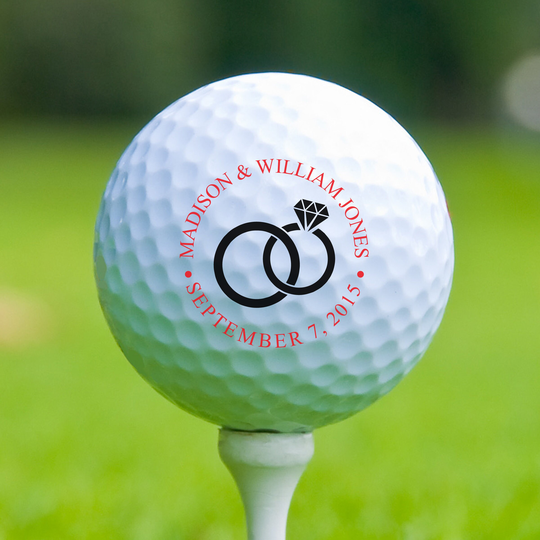 Personalized Wedding Ring Golf Ball, Day Gift, Color Printed Balls, Custom Christmas Gift