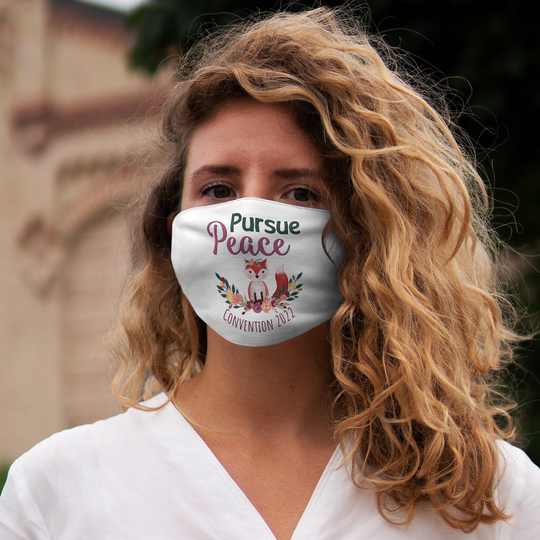 Fox Pursue Peace 2022 Convention Mask, Cloth Face Jw Gift, Pioneer, Snug Fit, Kingdom Hall, House Of Jehov