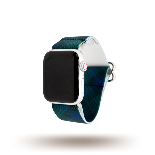 Scotch Tartan Blue Green Plaid | Adjustable Elastic Apple Watch Series 1-7 Fitbit Versa 1-3 Samsung Galaxy 38mm 40mm 42mm 44mm 45mm