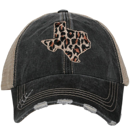 Leopard Texas Cut Out State Hats