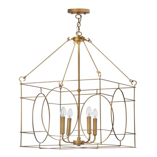 Gold Geo Cage 4 Light Margo Pendant Lamp by World Market