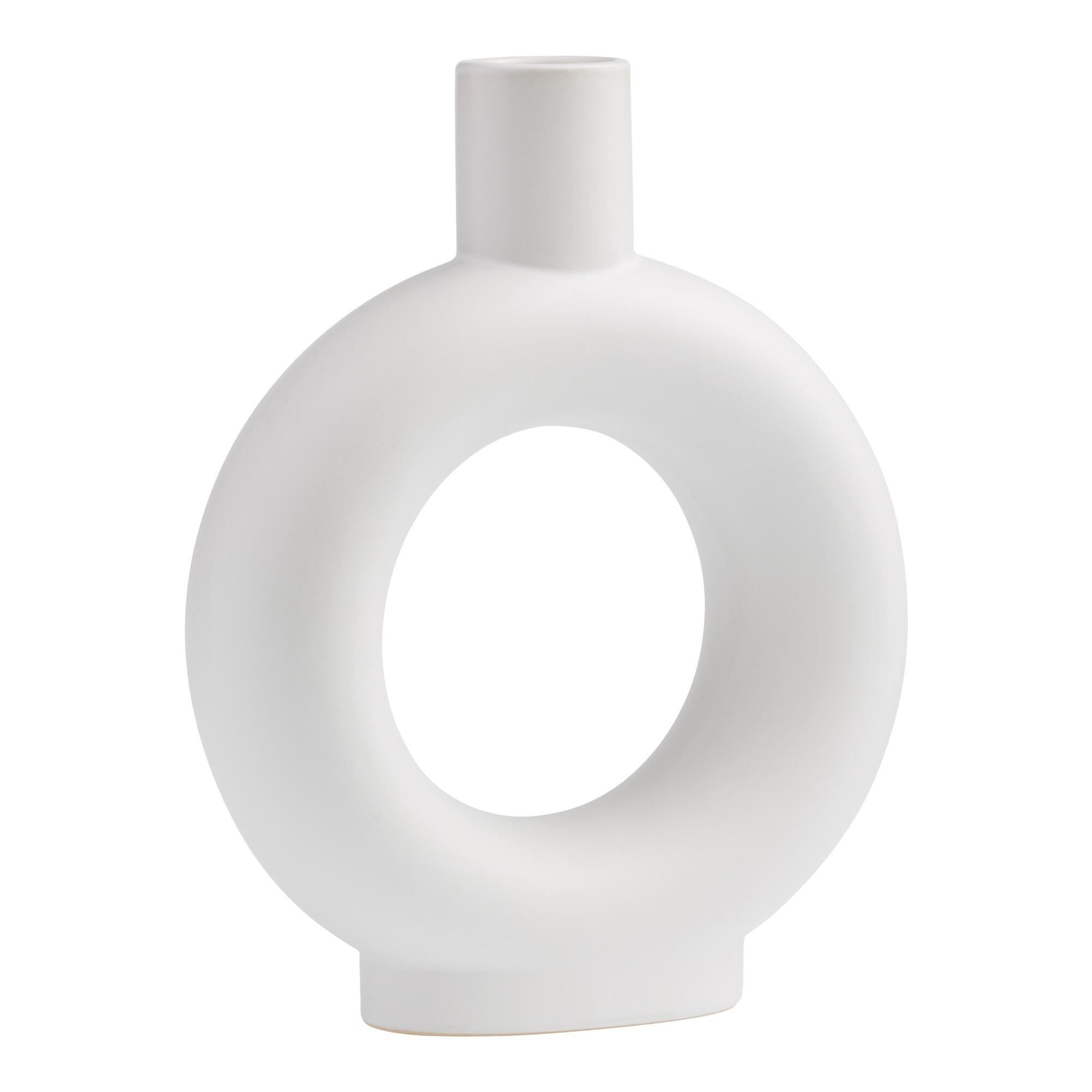 Matte White Ring Ceramic Vase by World Market