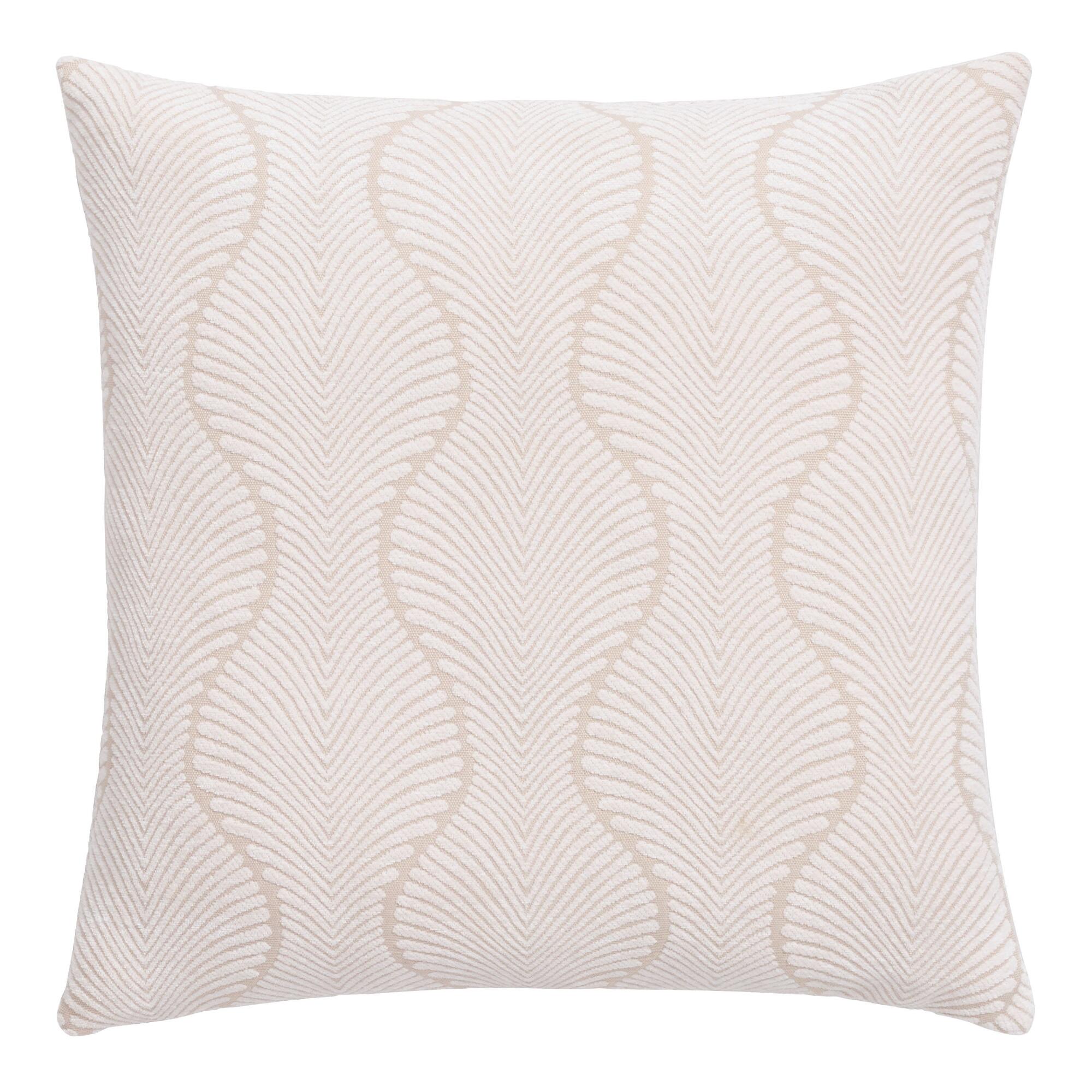 Ivory Ogee Jacquard Throw Pillow by World Market