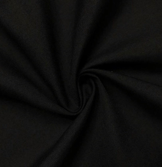 Black Cotton Fabric 45" Width Sold By The Yard