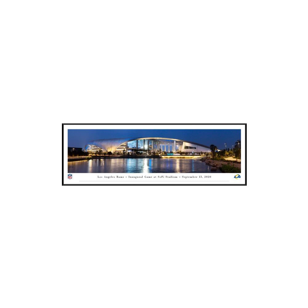 Blakeway Panoramas Los Angeles Rams NFL Football Black Framed 13.75-in H x 40.25-in W Sports Paper Print in Blue | NFLRAM4F