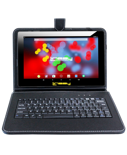 LINSAY 10.1-in Wi-fi Only Android 11 Tablet with Accessories with Case Included;; Type Cover Included | F10XIPSBK