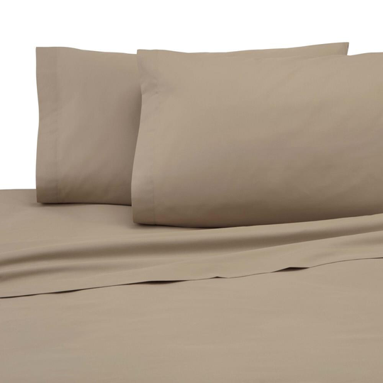 WestPoint Home Martex 225 Thread Count Sheet Twin Extra Long 225-Thread Count Cotton Blend Khaki Bed Sheet in Brown | 028828991980