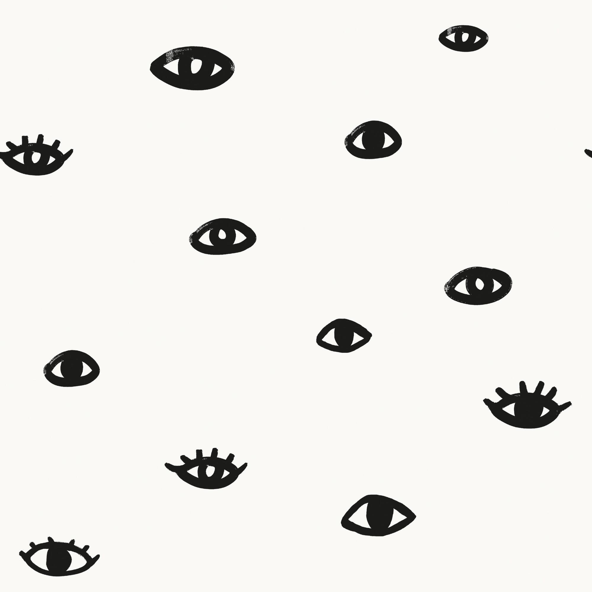 White and Black Eyes on You Peel and Stick Wallpaper by World Market