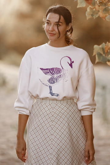 Watercolor Goose Unisex Heavy Blend Crewneck Sweatshirt, Shirt, Crazy Lady Shirt, Farm Girl Lover Shirt