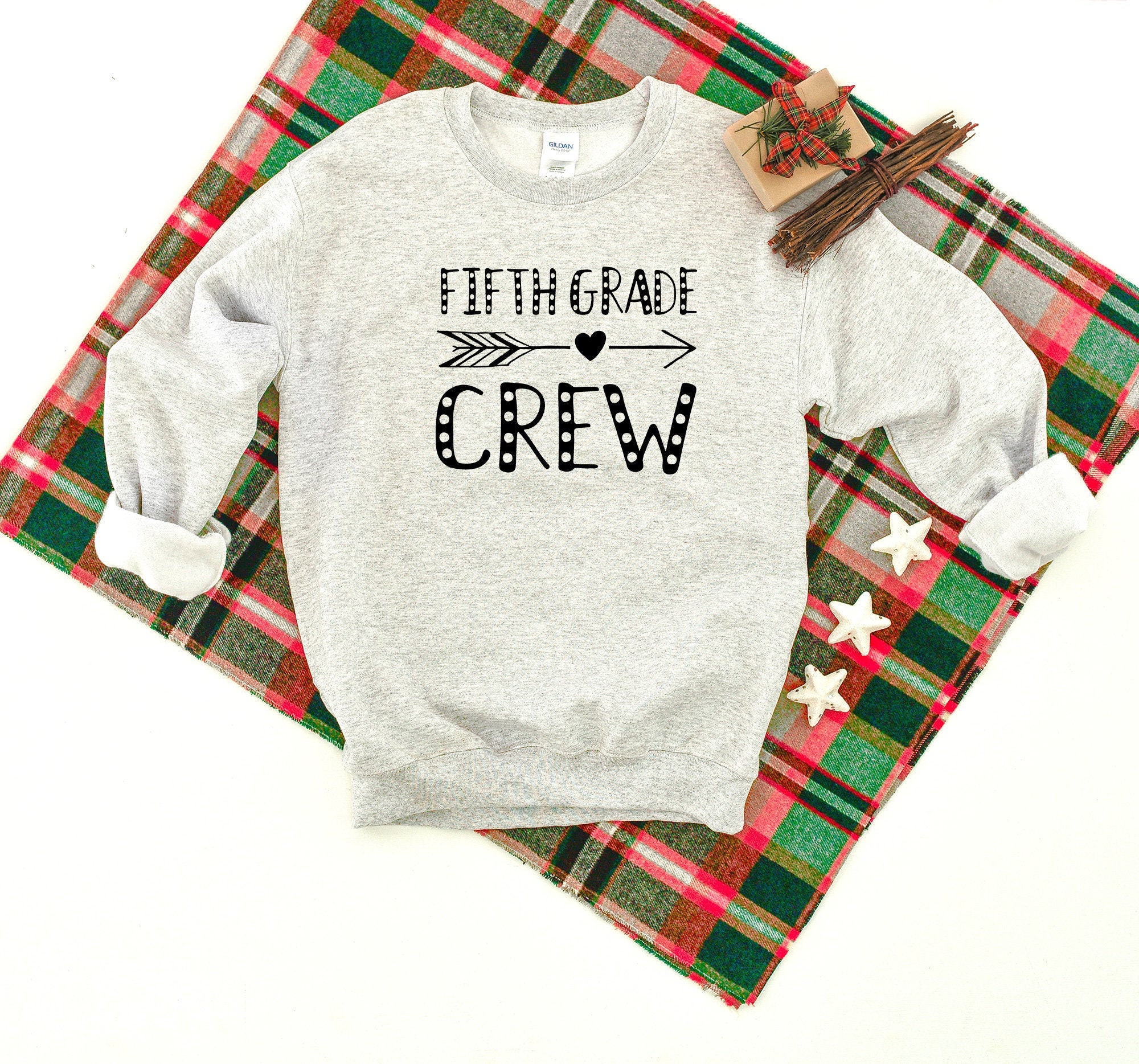 Fifth Grade Crew Heavy Blend Crewneck Sweatshirt, Teacher Sweater, School 5Th