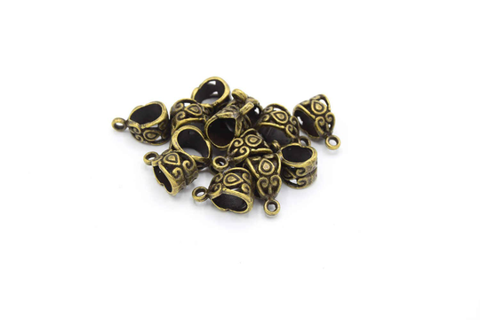 Large Hole Antique Silver/Bronze Pendant Attachment, 14x8mm Per Set Of 8/10/12 Units