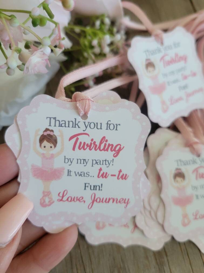 Ballerina Favor Tags-Ballerina Ballet Birthday Tags-Ballerina Theme Birthday-Girl Tags
