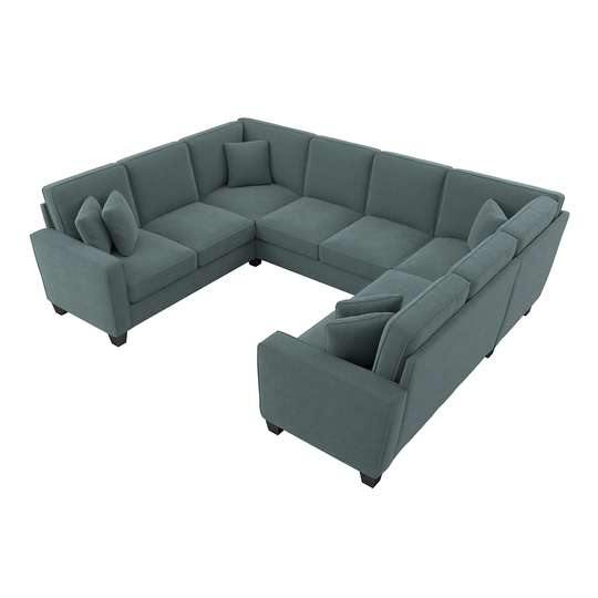 Bush Furniture Stockton Modern Turkish Blue Herringbone Fabric Polyester/Blend Sectional | SNY112STBH-03K