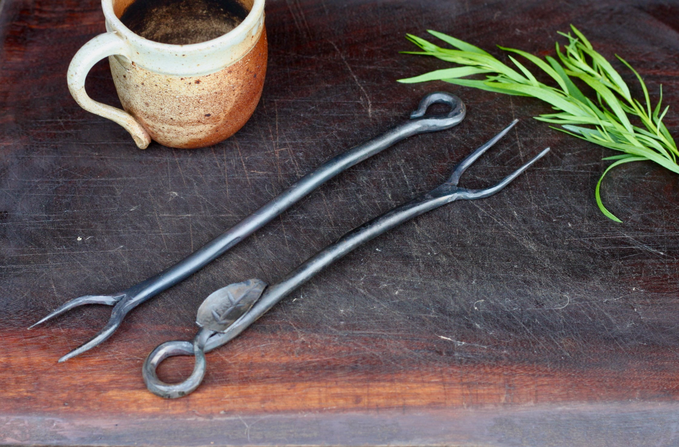 Bbq Cooking Fork Blacksmith Forged Grill Tool