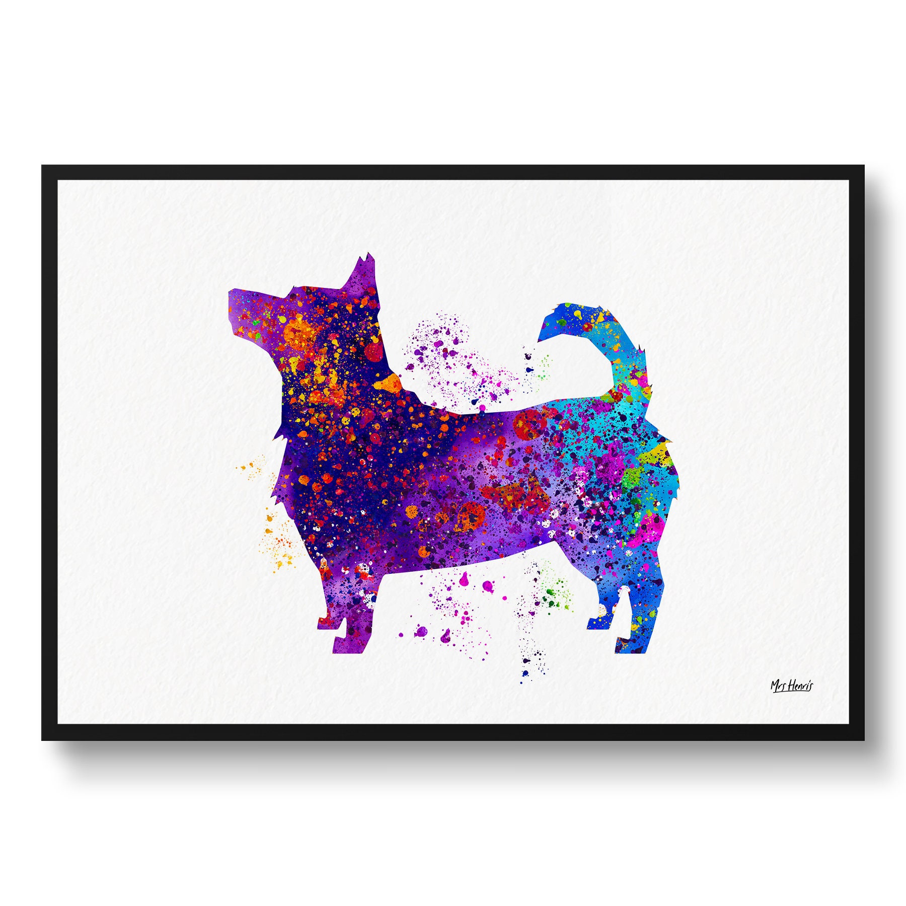 Lancashire Heeler Watercolour Dog Print - Veterinary Decor Gift Illustration Framed & Unframed Wall Art For Lovers & Vets