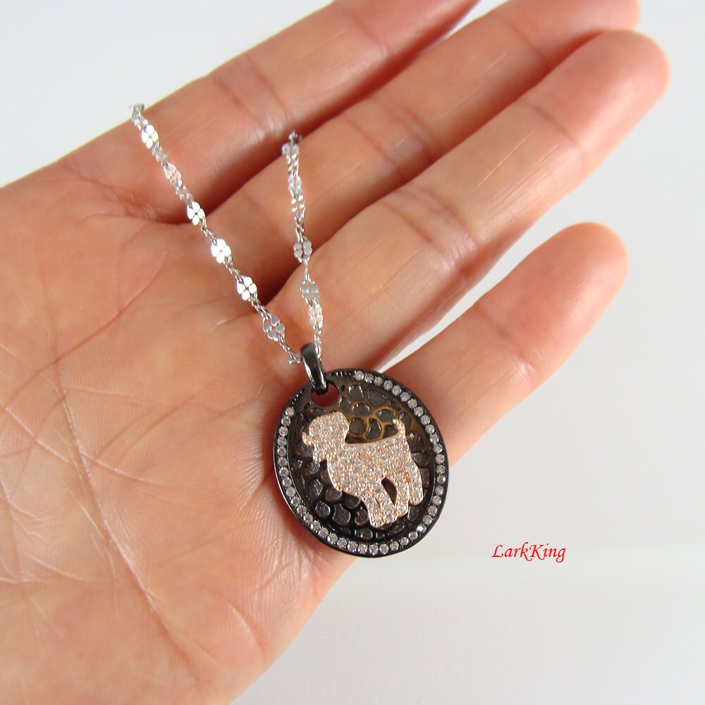 Sterling Silver Aries Necklace, Ram Zodiac Star Sign Birthday Horoscope Personalized, Bn02