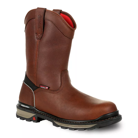 Rocky Rams Horn Men's Waterproof Composite Toe Work Boots, Size: 10.5, Brown
