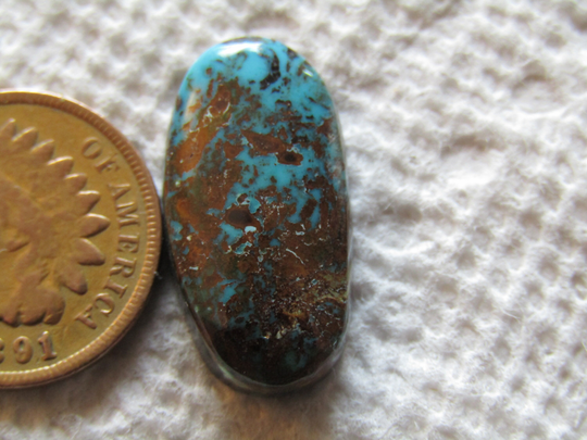 Pilot Mountain Turquoise Cab 11 Carat American Nevada Blue Cabochon Usa