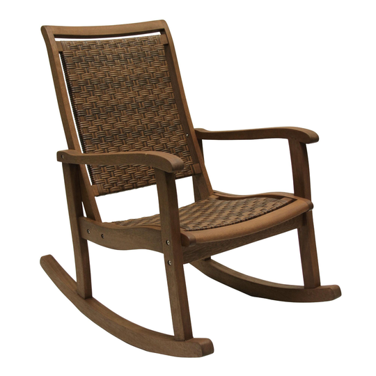 Brown All Weather Wicker and Wood Galena Rocking Chair - Resin by World Market