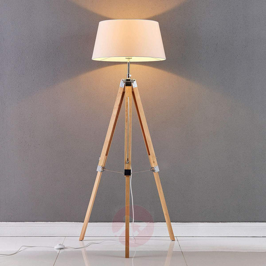 Nautical Teak Wood Lamp Stand Vintage Marine Decorative Floor Shade