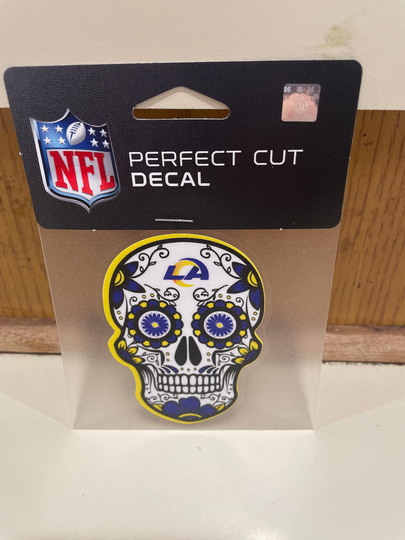 Los Angeles Rams Sugar Skull Decal 4x4 Dia De Muertos