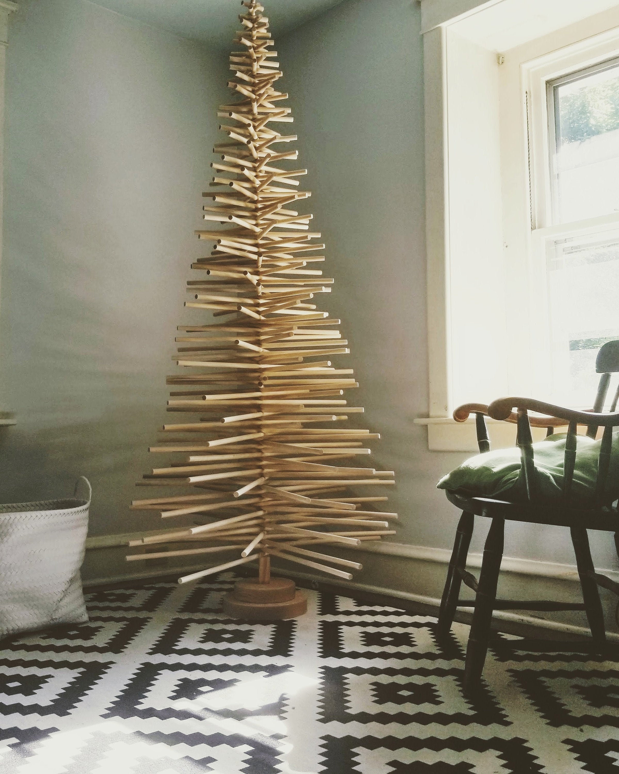 6Ft Round Branch Full Wood Tree With X-Shaped Base | Circular Available in Our Store Taller Sizes