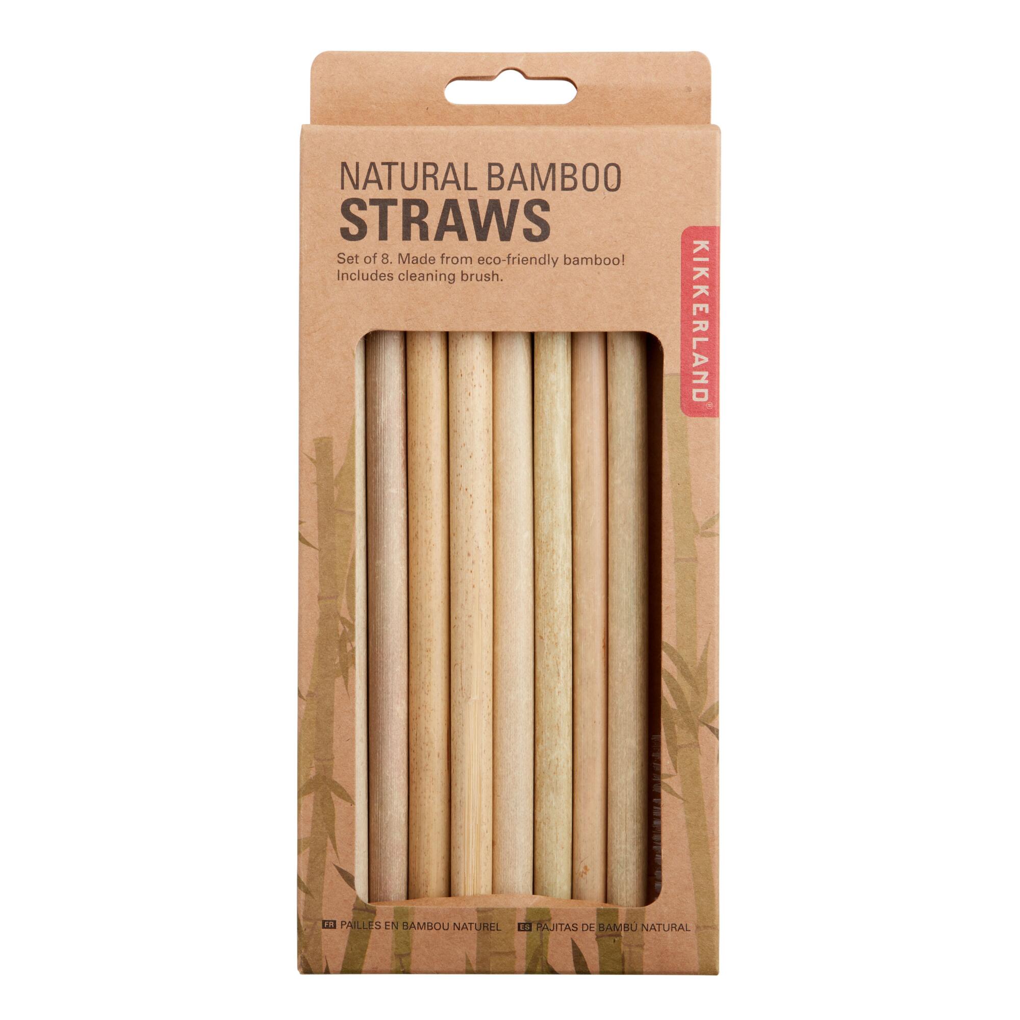 Kikkerland Natural Bamboo Straws 8 Pack by World Market