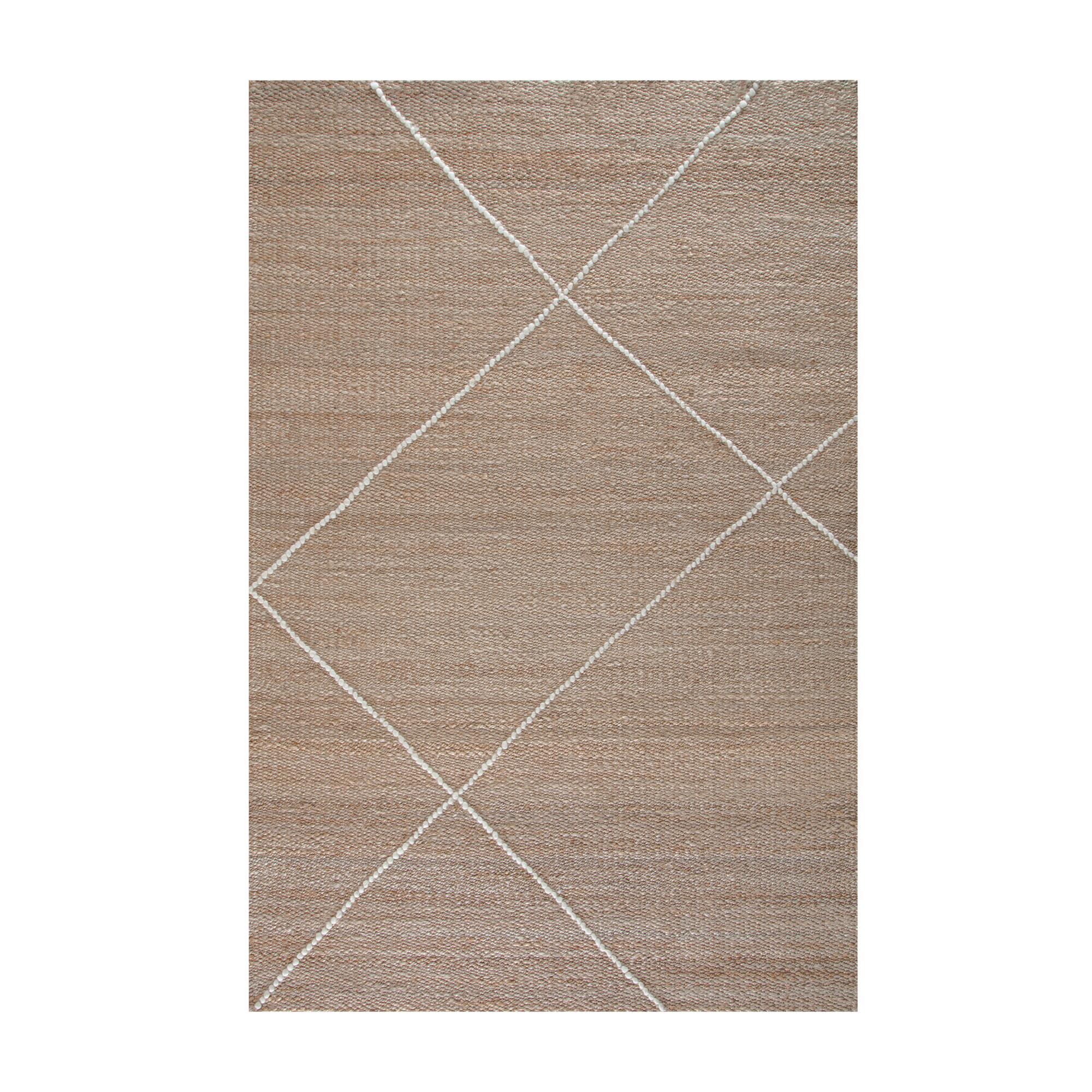 Natural Jute and Ivory Parallel Lines Jute Area Rug - Natural Fiber - 5' x 7' by World Market