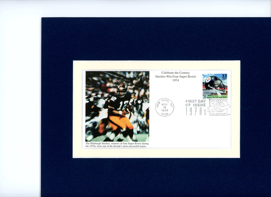 Terry Bradshaw & The Pittsburgh Steelers Win Four Super Bowls & First Day Cover Of Steeler Stamp