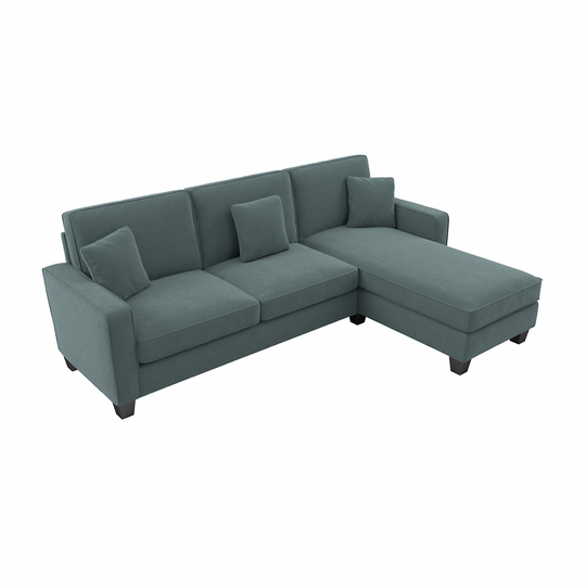 Bush Furniture Stockton Modern Turkish Blue Herringbone Fabric Polyester/Blend Sectional | SNY102STBH-03K