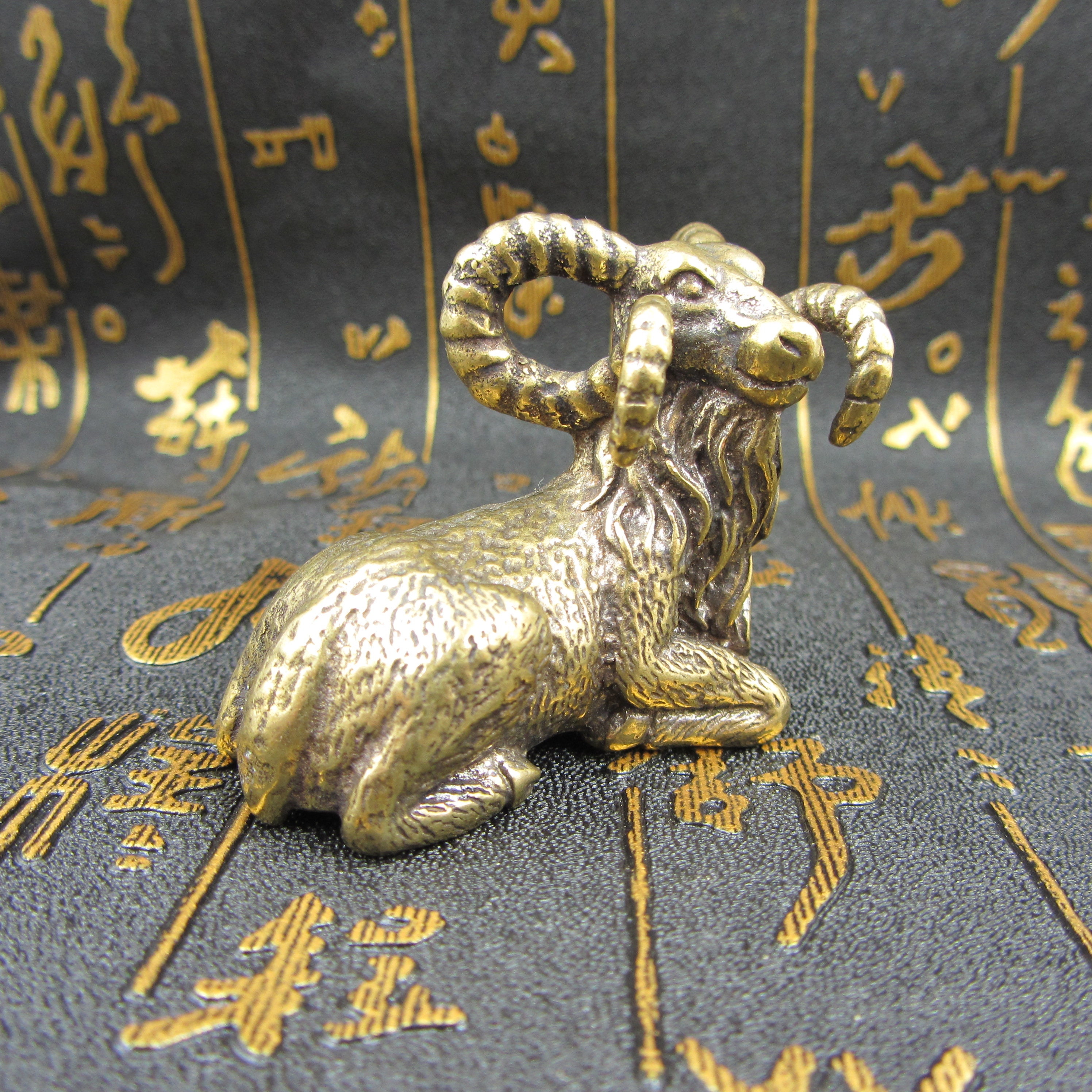 2 Vintage Solid Brass Gazelle Ram Sculpture Statue Sheep Figurine Figures Big Horn Animal Rare Desk Decor Paperweight Mountain Goats Craft