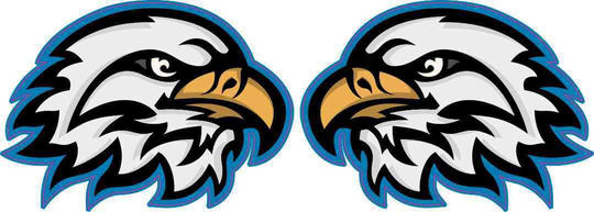 3.5In X 2.5In Eagle Mascot Vinyl Stickers
