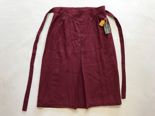 Vintage Ladies Wool Blend Wrap Skirt Size Small USA Maroon Red Fashion Winter Fall Women Deadstock