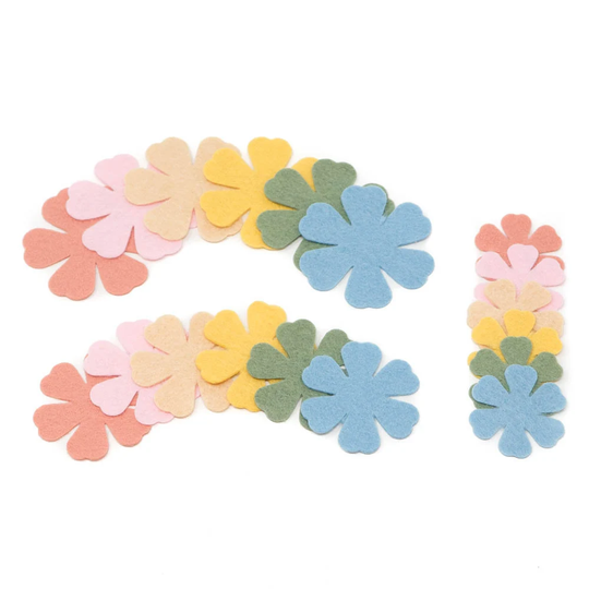 18 Chloe Wool Blend Felt Die Cut Applique Flowers - Boho Colors