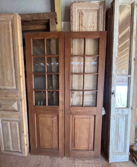 1 Pair Vintage Reclaimed Of Teakwood Doors