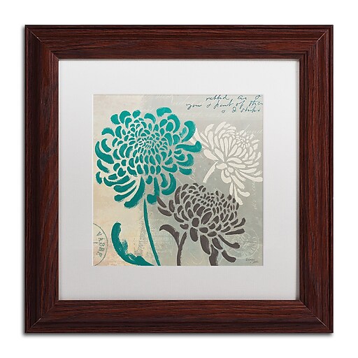 Trademark Fine Art WAP0134-W1111MF Chrysanthemums I by Wellington Studio 11x11 FRM Art, WHT MTD