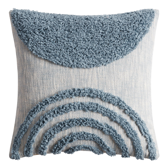 Blue and Ivory Semicircle Throw Pillow - 18" Square by World Market