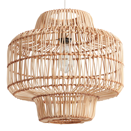 Woven Rattan Lana Pendant Shade: Natural - Bamboo by World Market