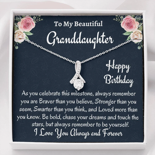 To My Granddaughter Birthday Gift, Beautiful Necklace, Gift For From Grandma, Jewelry, Grandfather To