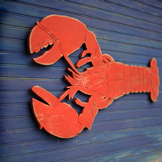 Big Lobster Sign Coastal Wall Decor Wooden Art 34", 45" & 50" Nautical Beach House Restaurant