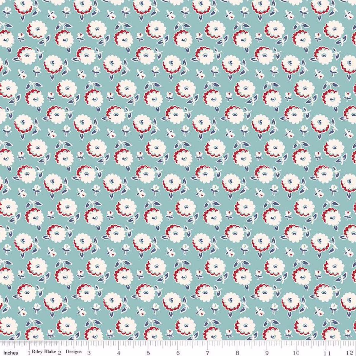 Sale Cook Book Mums C11768 Cottage - Riley Blake Designs Lori Holt Floral Flowers Quilting Cotton Fabric