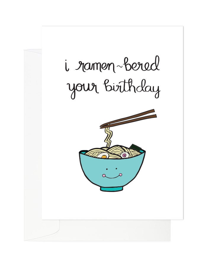 Ramen Birthday Card | Foodie Japanese Food Greeting Noodle