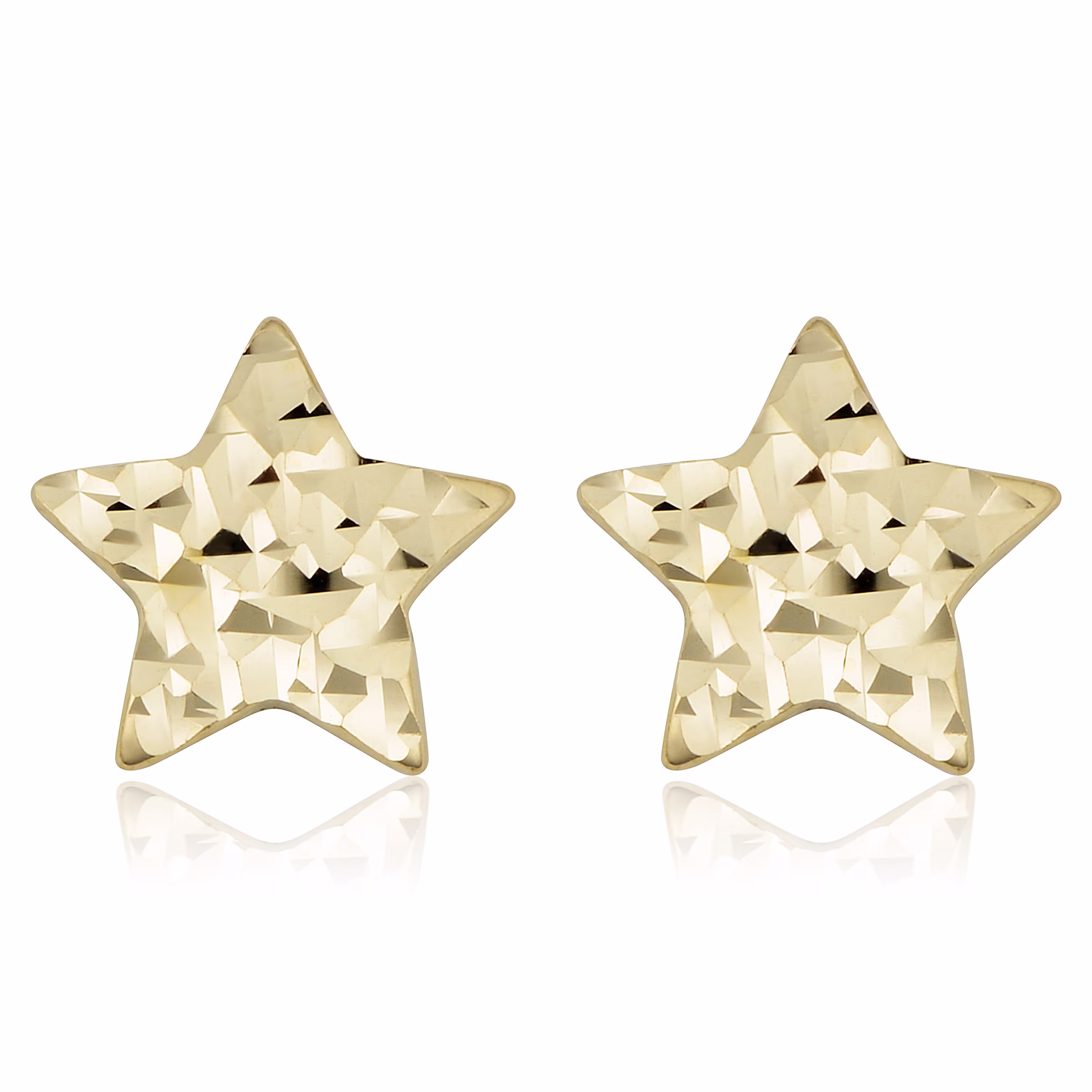 14K Yellow Gold Star Stud Earrings