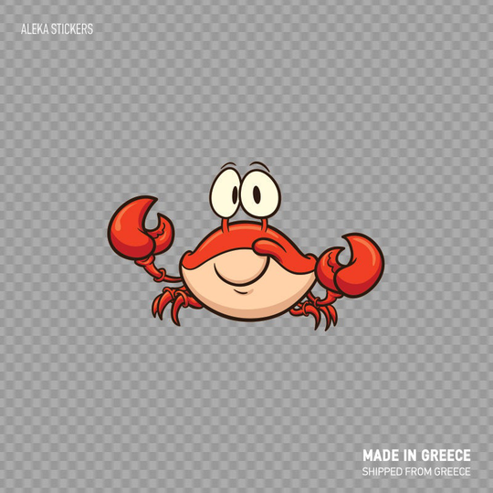Decal Sticker Cartoon Crab Smile Food Sauce Fishing Boat Seafood Restaurant Xr386
