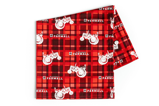 Farmall & Ih Tractor Logo Bandanna, Red Plaid