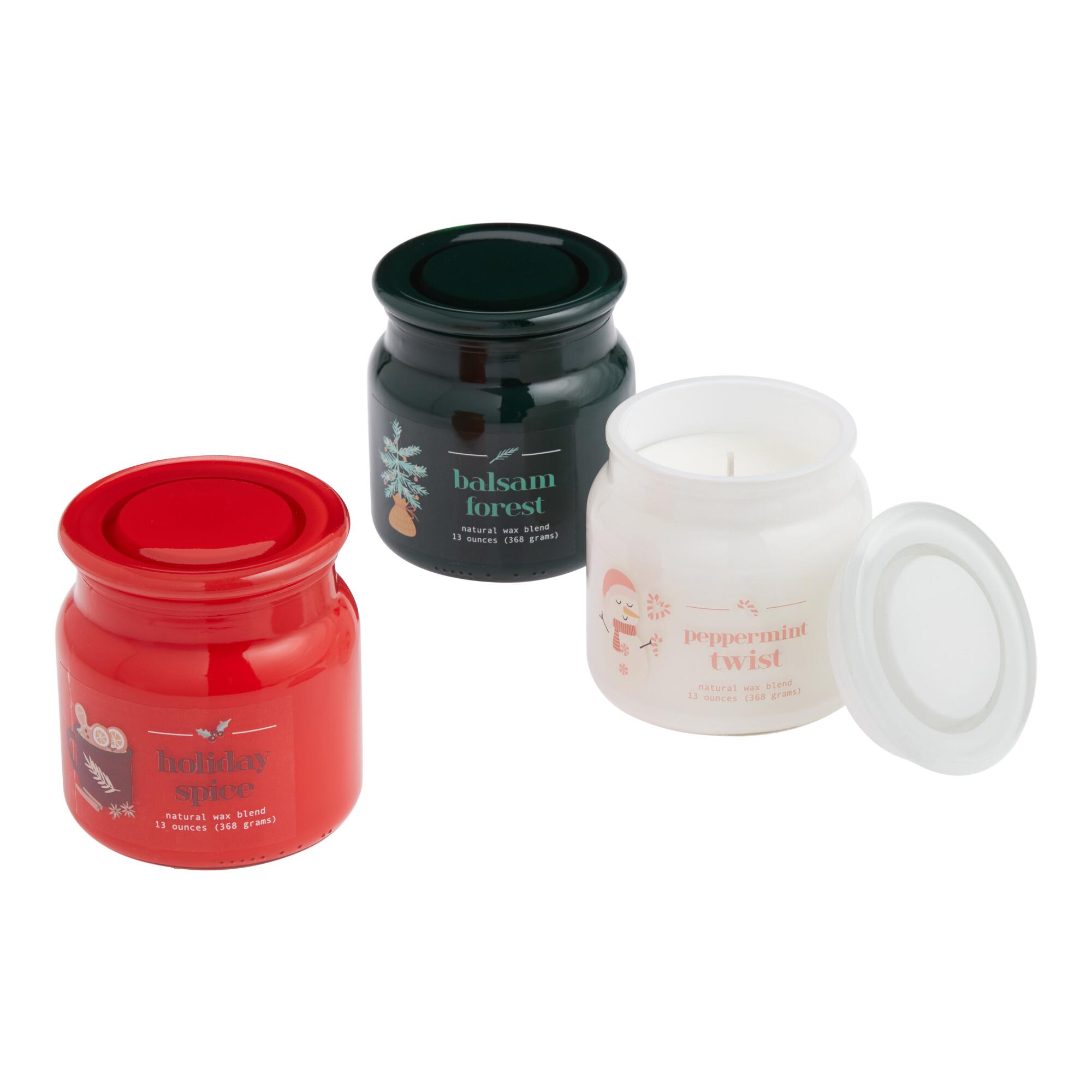 Pier Place Large Holiday Scented Candle With Lid: Green - Glass by World Market