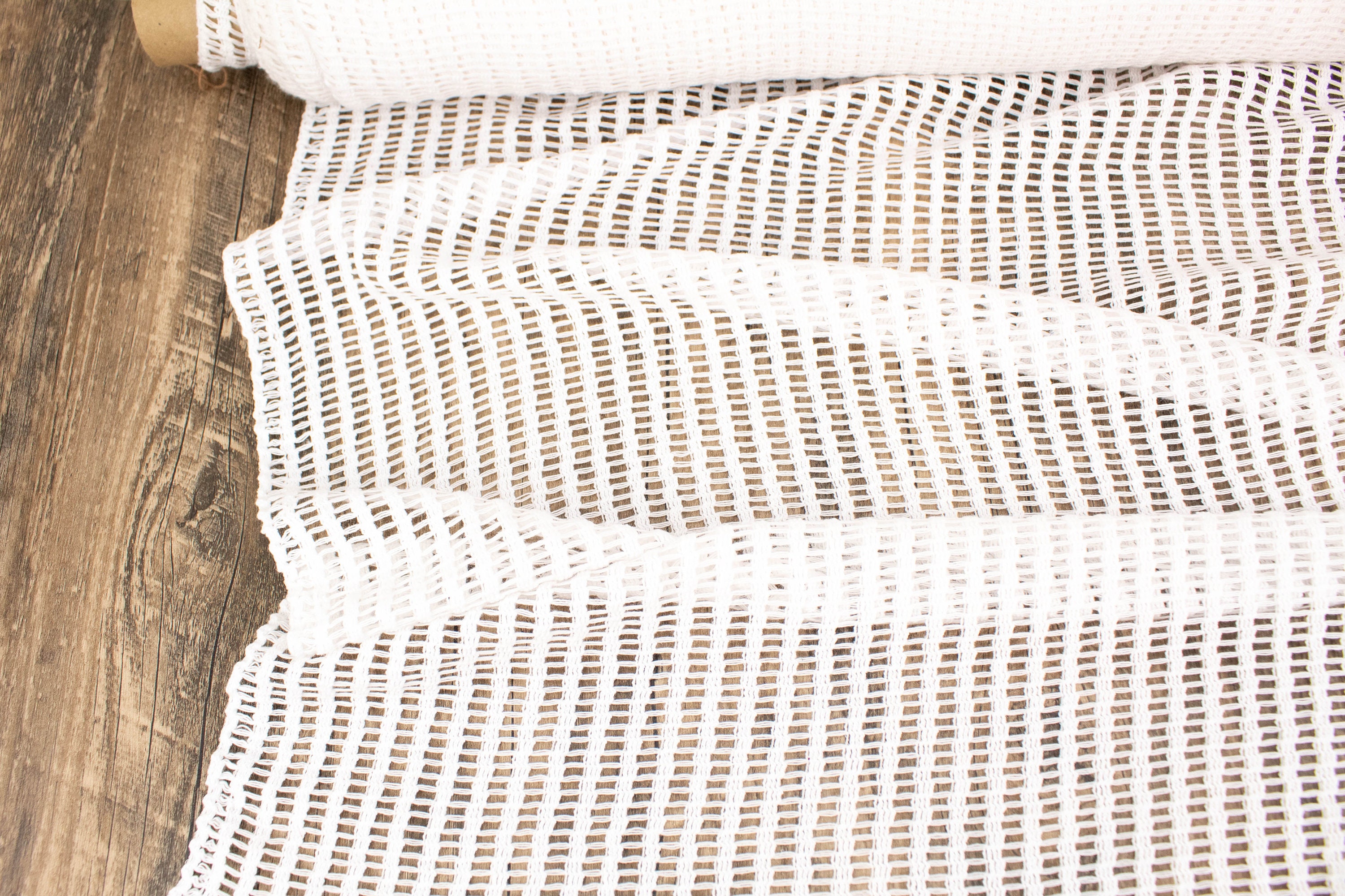 Off White Cotton Polyester Blend Netting Fabric 1.5 Yards Lmt00198